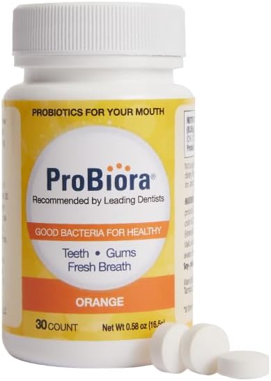 ProBiora Oral-Care Chewable Probiotic Tablets | Probiotic Supplement for Women & Men | Healthier Teeth & Gums | Fresher Breath | Whiter Teeth | Better Overall Health | 30 Count | Orange