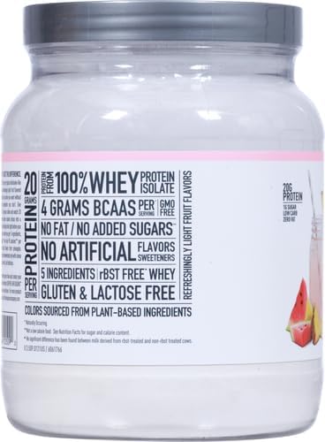 Isopure Clear Whey Isolate Protein Powder Infusions, Lactose Free, Gluten Free, Naturally Flavored, Tropical Punch, 20g Protein Per Serving, 14.1 Oz, 16 Servings