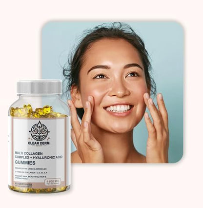 ClearDerm Multi Collagen Peptides Types 1,2,3,5,10 60 Gummies
