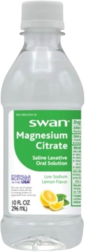 Swan Lemon Magnesium Citrate Oral Solution 10 oz, (3 Pack) + Deal Dave Card