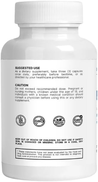 Denticare Bite-Guard for Teeth Grinding & Clenching, TMJ Relief, Calms Jaw with Magnesium - 90 Caps