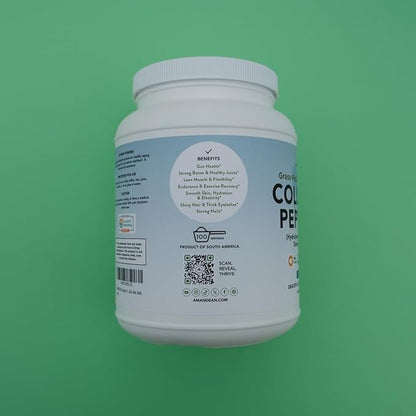 AMANDEAN Collagen Peptides Powder 1kg. Grass-Fed, 1 & 3. Agglomerated, 18 Amino