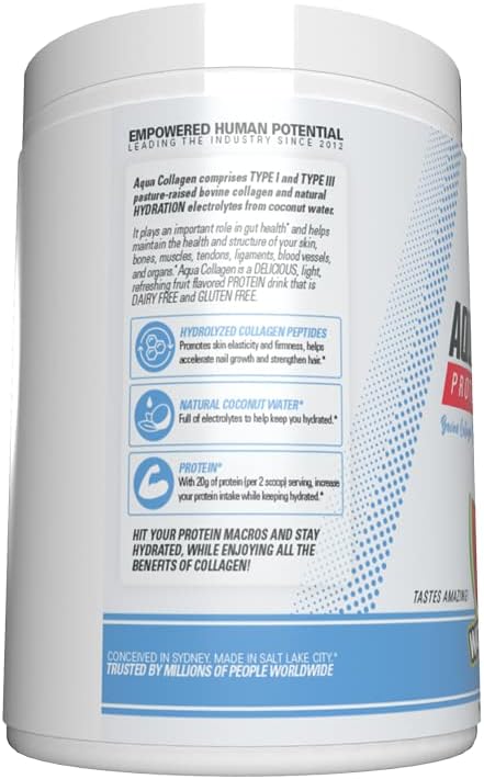 EHP Labs Aqua Hydrolyzed Collagen Peptides Powder 10g of 24 Servings