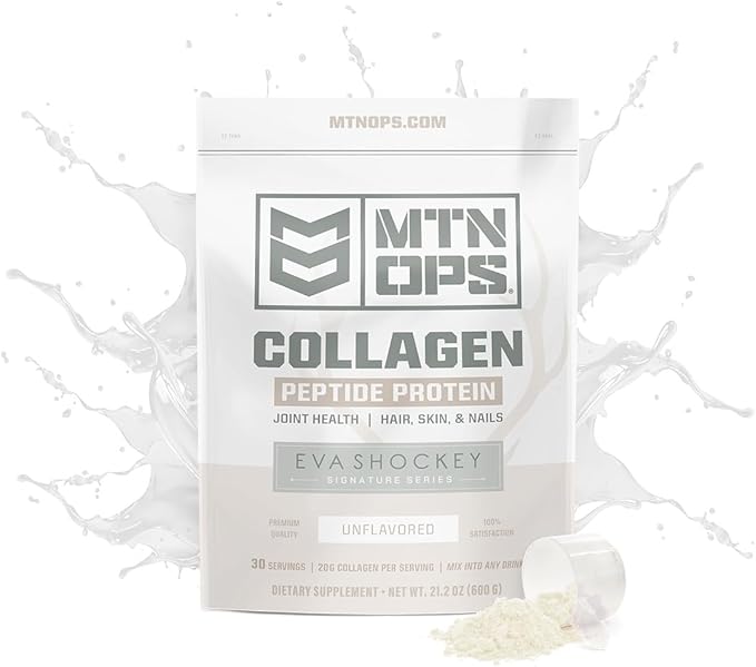 MTN OPS Collagen Peptide Protein Powder 20g Unflavored 30 Servings, 21.2 Ounce