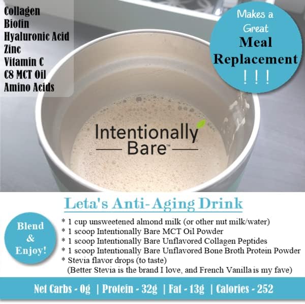 Intentionally Bare Collagen Powder Unflavored 10g Protein 40 Servings