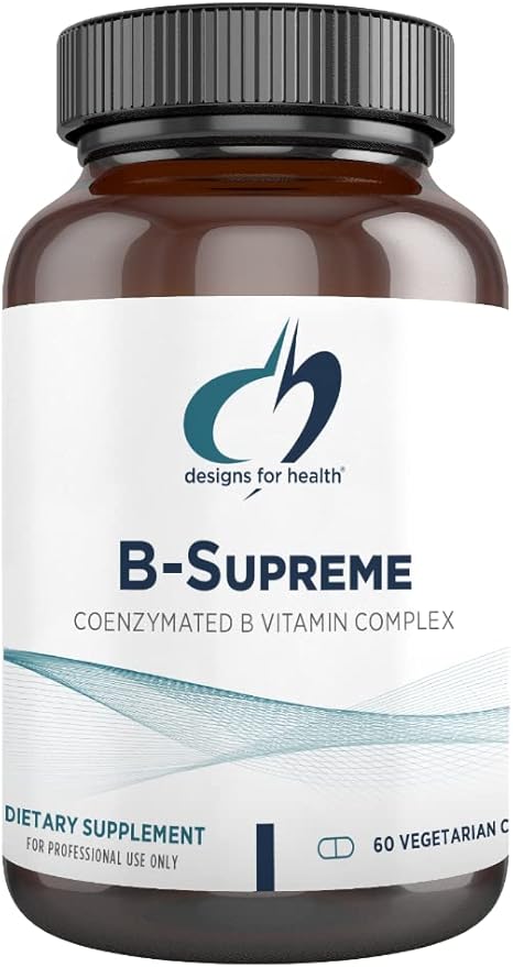 Designs for Health Methylated Vitamin B Complex B12 Vitamins, B1, B3, B3, Niacin, B6, Folate (60 Capsules)