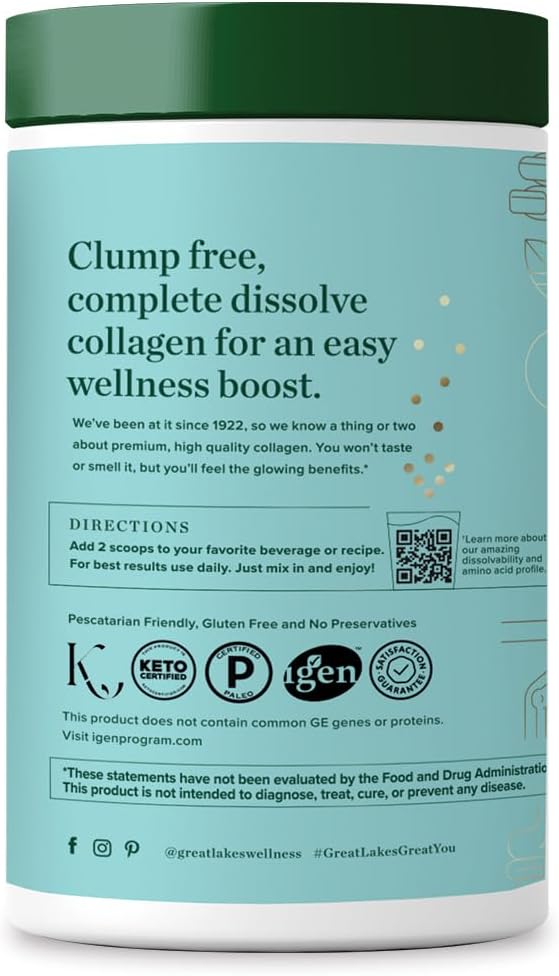 Great Lakes Wellness Sustainable Marine Collagen 8 oz