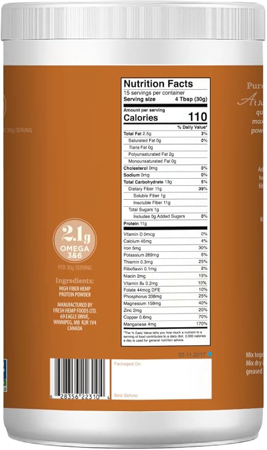 Just Hemp Foods Hemp Protein Powder 11g of 11g of 16 oz 2)