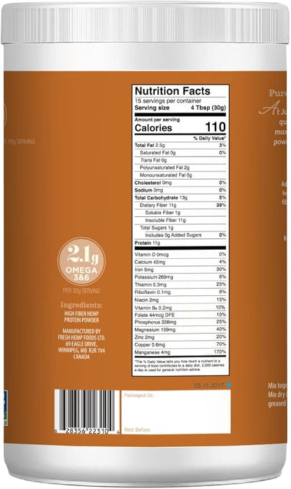 Just Hemp Foods Hemp Protein Powder 11g of 11g of 16 oz