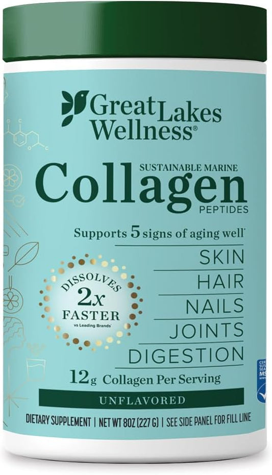 Great Lakes Wellness Sustainable Marine Collagen 8 oz