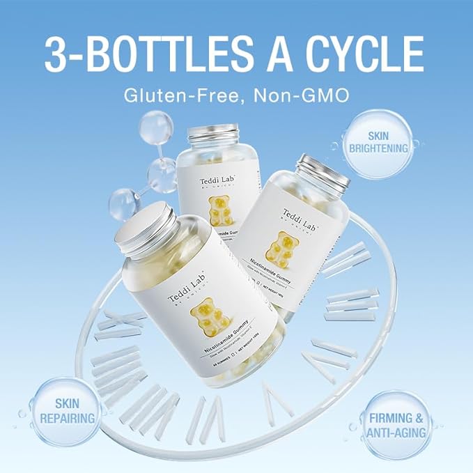 Unichi Nicotinamide Gummy, Flush Free Vitamin B3 with 60 Count