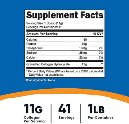 Nutricost Pure Collagen Hydrolysate (Bovine) Powder (2 Pack) 1LB Per
