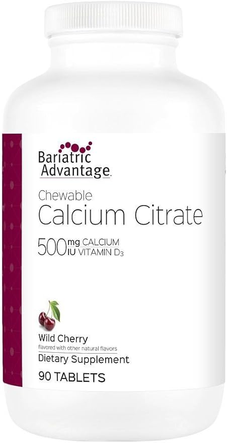 Bariatric Advantage Calcium Citrate Chewable 500mg D3 for 90 Count