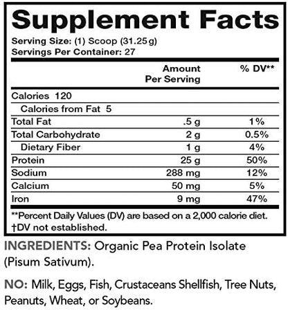 Lean & Pure Pea Protein Powder, 25g of 27 Servings, 843g