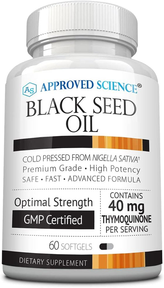 Approved Science Black Seed Oil 2% Thymoquinone 60 Softgels