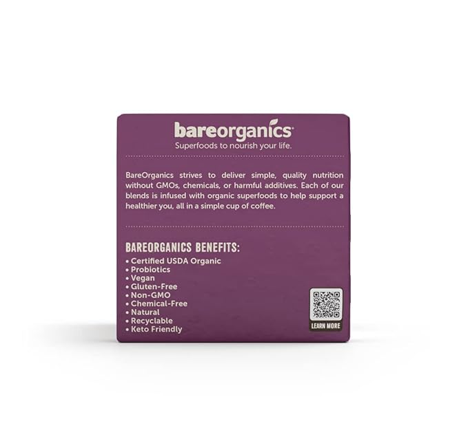 BareOrganics Daily Defense Coffee with Superfoods, 60ct (15660)