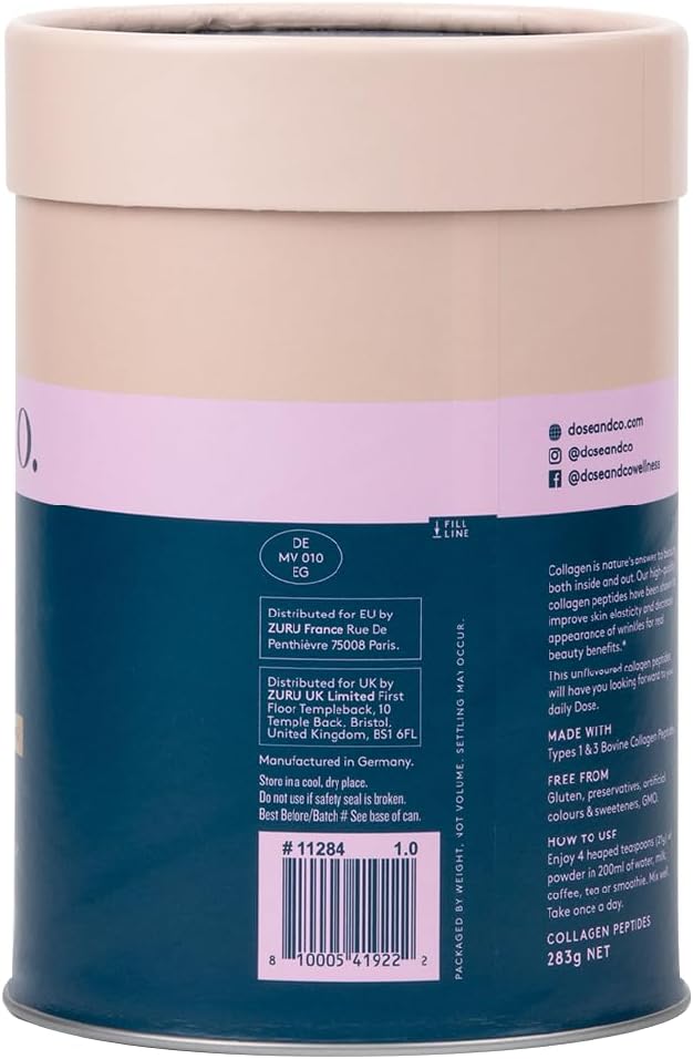 DOSE & CO. Pure Collagen Peptides 10oz Powder