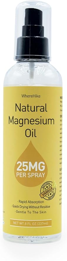 Pure Magnesium Oil Spray for Feet,Ideal Gift for Sleep & Muscle Relaxation,Better Sleep,Rapid Absorption,Quick Drying Without Residue-Vanilla