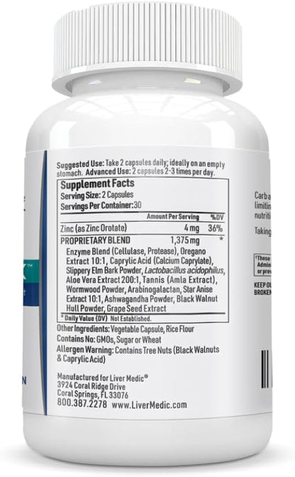 Candida Complex Oregano Oil, Digestive Enzymes, Candida Cleanse, Non-GMO Probiotic Supplement with Organic Herbs, Caprylic Acid, Grape Seed Extract, 60 Vegetarian Capsules