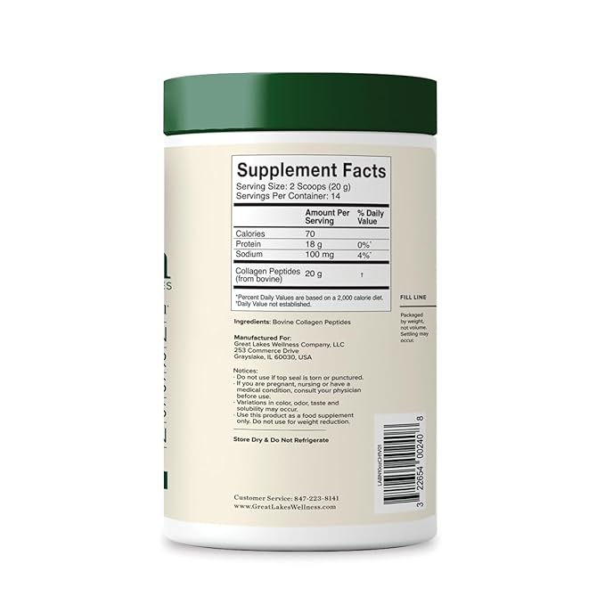 Great Lakes Wellness Collagen Peptides Powder 10 oz