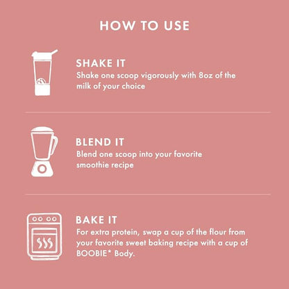 Boobie Body Superfood Protein Shake for Moms, Pregnancy Protein Powder, Lactation Support to Increase Milk Supply, Probiotics, Organic, Diary-Free, Gluten-Free, Vegan - Chocolate Bliss (20 Servings)