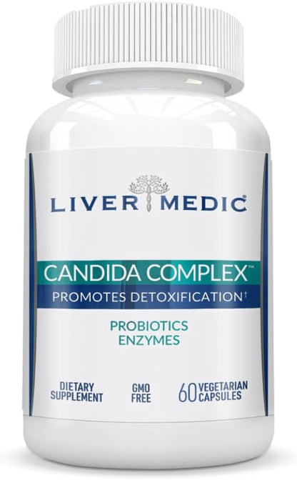Candida Complex Oregano Oil, Digestive Enzymes, Candida Cleanse, Non-GMO Probiotic Supplement with Organic Herbs, Caprylic Acid, Grape Seed Extract, 60 Vegetarian Capsules