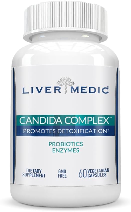 Candida Complex Oregano Oil, Digestive Enzymes, Candida Cleanse, Non-GMO Probiotic Supplement with Organic Herbs, Caprylic Acid, Grape Seed Extract, 60 Vegetarian Capsules