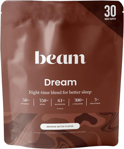 Beam Dream Sleep Powder, Sleep Aid, Sleep Aids for Adults, Contains Magnesium, Melatonin, L Theanine, Apigenin, Natural Sleep Supplement, Vegan, Non GMO, Dairy Free, 3rd Party Tested, 30 Servings