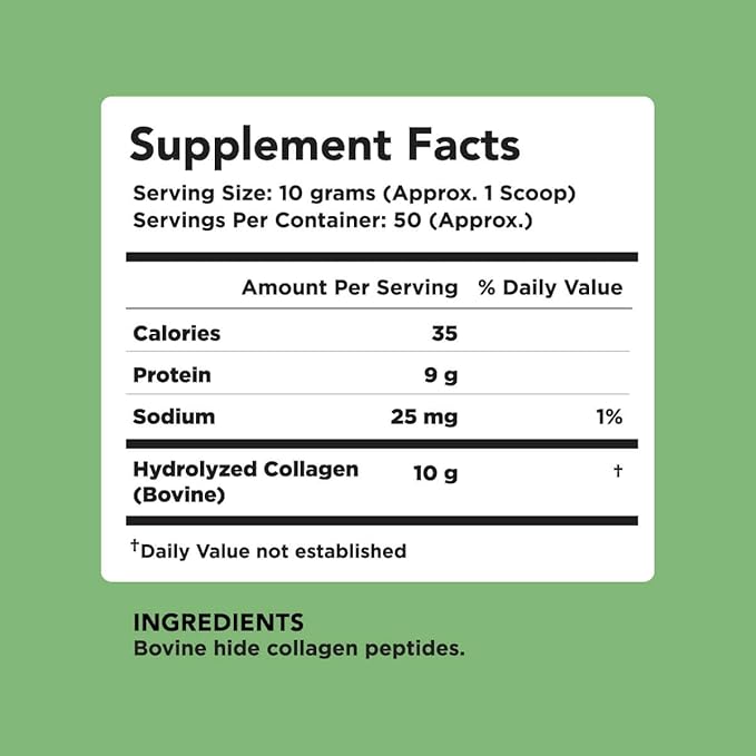 AMANDEAN Collagen Peptides Powder (17.6oz). Grass-Fed