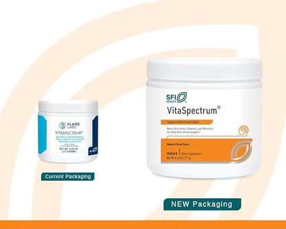 Klaire Labs VitaSpectrum Powder for Kids - Daily Children's Multivitamin/Mineral with 23 Essential Nutrients - Citrus Flavor - No Copper, Iron, Gluten or Casein (30 Servings, 171 Grams)