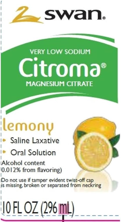 Swan Lemon Magnesium Citrate Oral Solution (10 oz), Natural Lemon Flavor, Gentle and Effective Laxative for Regularity with Deal Dave Card