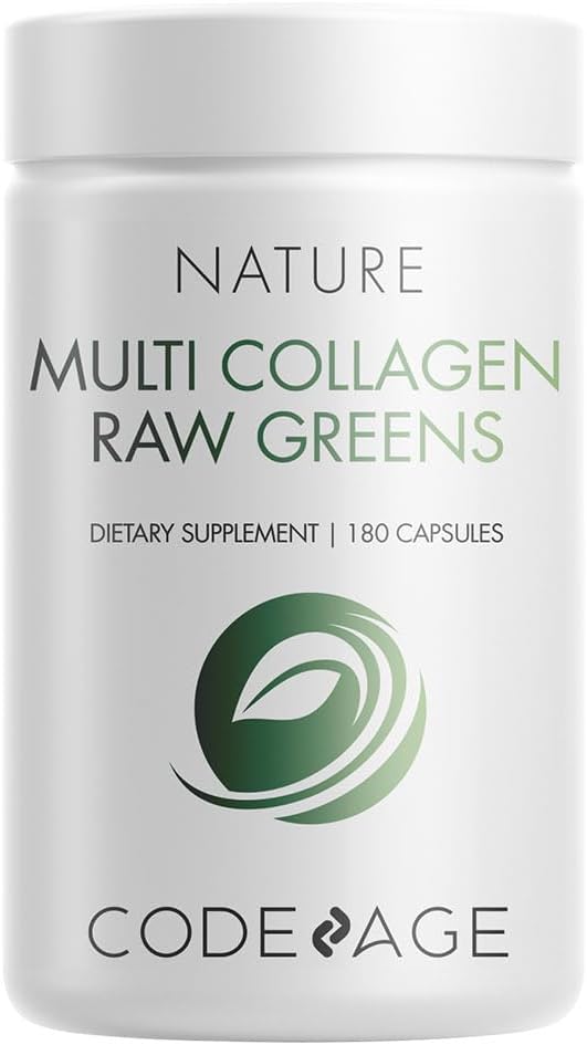 Codeage Multi Collagen Protein + Organic 21 Fruits 5 Types 180 Count