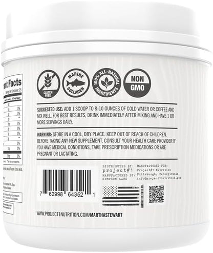 Martha Stewart Collagen Peptides Powder 15g Protein 25 Servings