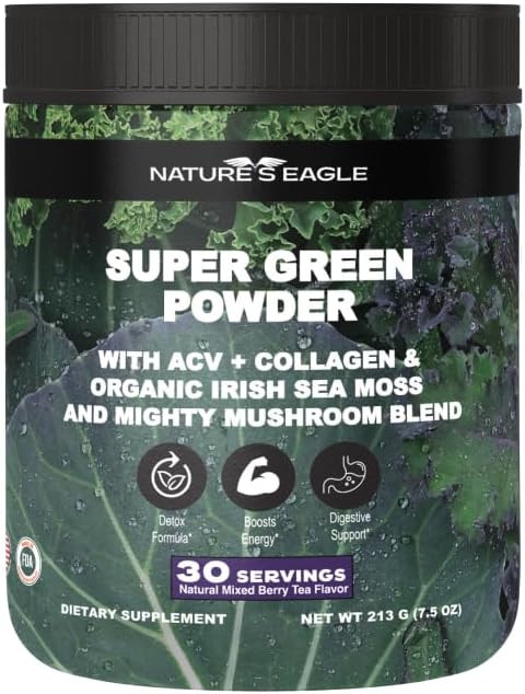 Nature’s Eagle Greens Powder with Collagen Peptides