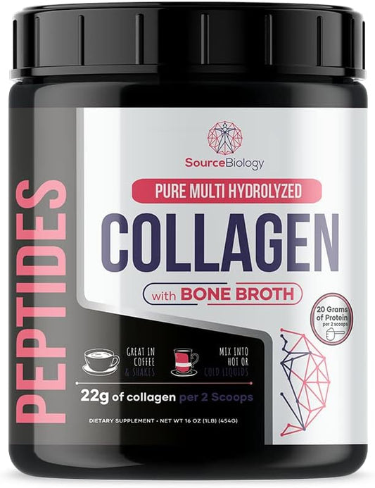 Collagen Peptides with Bone Broth 20 Grams 2 Scoops