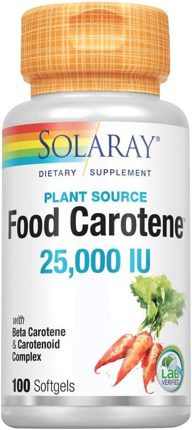 Solaray Food Carotene, Vitamin A as 25000IU Carotenoids (076280041217) (100 (100 CT)