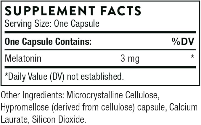 THORNE Melaton-3-3mg Melatonin 60 Capsule