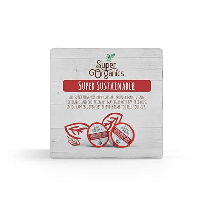 Super Organics Cardio Support Coffee Brew Cups With Superfoods & Probiotics Keurig K-Cup Compatible Cardiovascular Health Medium Roast, USDA Certified Organic, Vegan Coffee, 10ct
