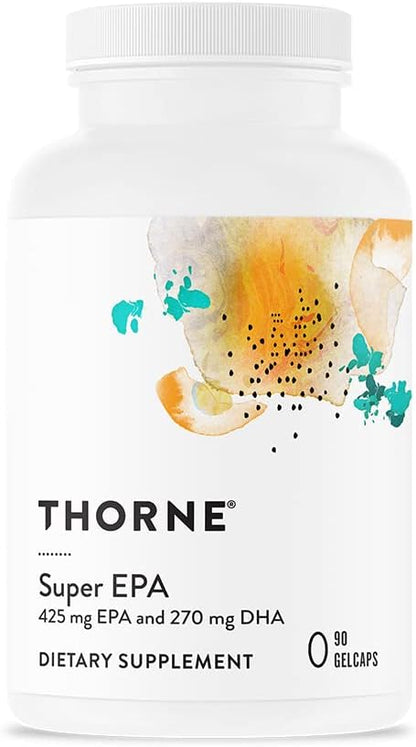 THORNE Super EPA Omega-3 Fatty 425mg and 270mg Supplement 90 Gelcaps