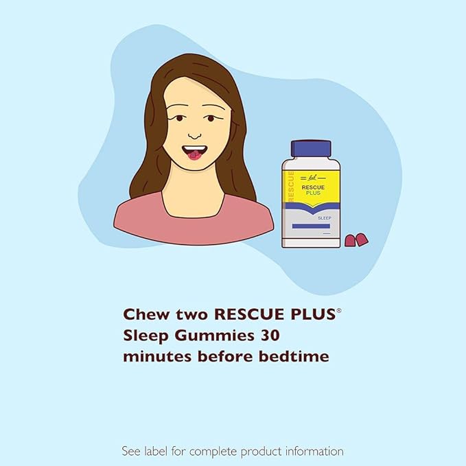 Bach RESCUE PLUS Melatonin Sleep Gummies, 60 Count
