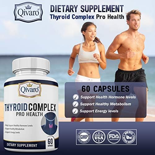 Thyroid Complex Pro - Natural Supplement for Thyroid Support, Energy, Focus and Metabolism (60 Capsules) with L-Tyrosine, Vitamin B, Iodine, Magnesium, Zinc & B-12 for Men and Women
