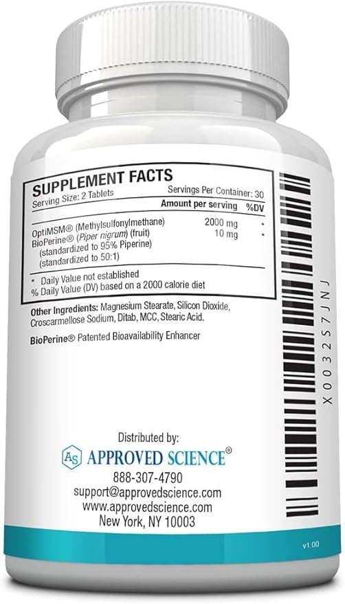 Approved Science MSM 2000 mg 360 Tablets