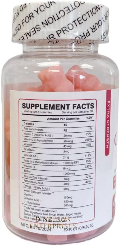 Nature Glow Glutathione Collagen Glow Strawberry 60 Organic