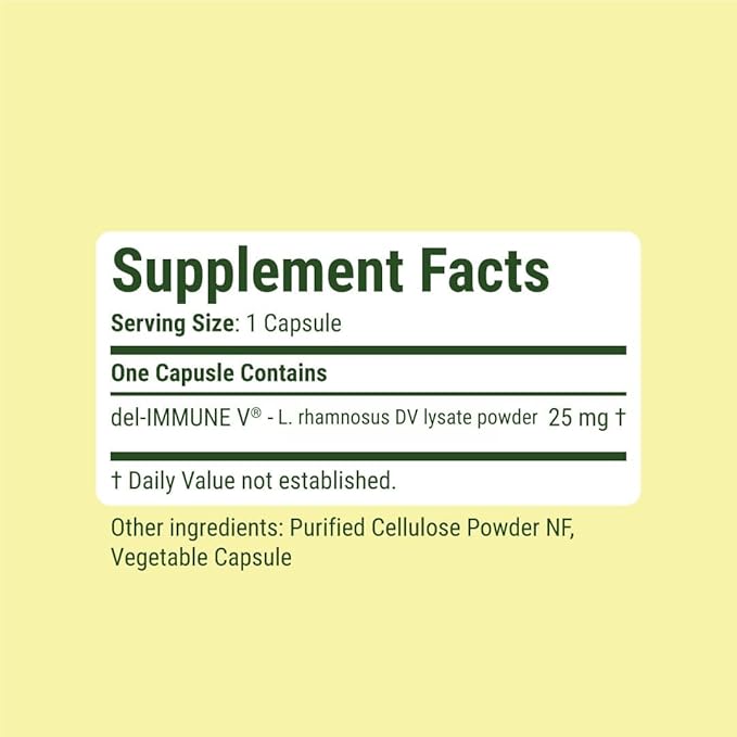 Del-Immune V® Daily by Stellar Biotics, All-Natural Immune Support & Gut Health, Immediate Care, Metabiotic: NextGen Probiotic Therapy (1000 Caps)