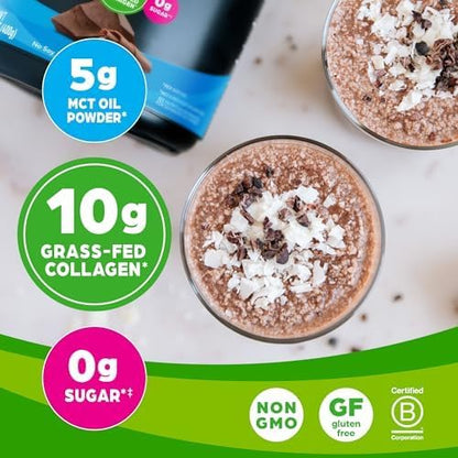 Orgain Keto Collagen Protein Powder, Chocolate 10g Grass 5g MCT 0.88lb