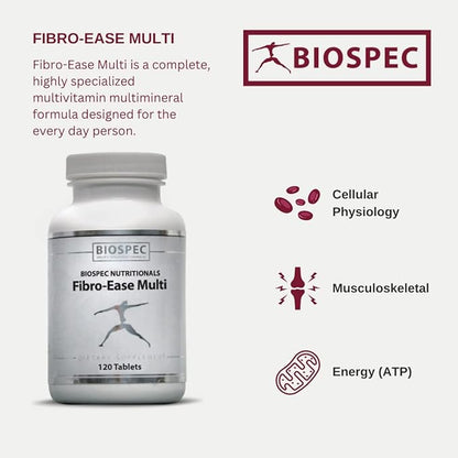 Fibro-Ease Multi - Contains Essential Vitamins & Minerals - Support Energy Production & General Health (120 Capsules)