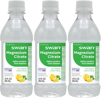 Swan Lemon Magnesium Citrate Oral Solution 10 oz, (3 Pack) + Deal Dave Card