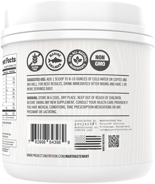 Martha Stewart Collagen Peptides Powder 15g Protein 25 Servings
