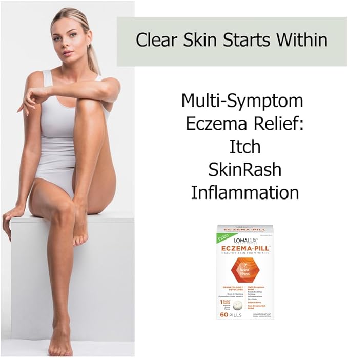 Eczema Pill – Natural Eczema Treatment – Dermatologist Developed – 7 All Natural Minerals Clear & Prevent Eczema Scaling, Rash, Itch, Inflamed Skin for Kids & Adults