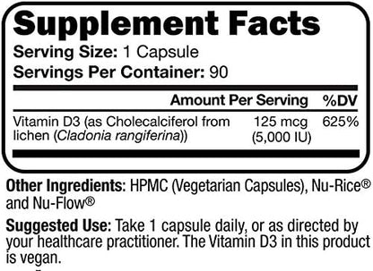 Script Essentials Vegan Vitamin D3 5,000 90 Capsules